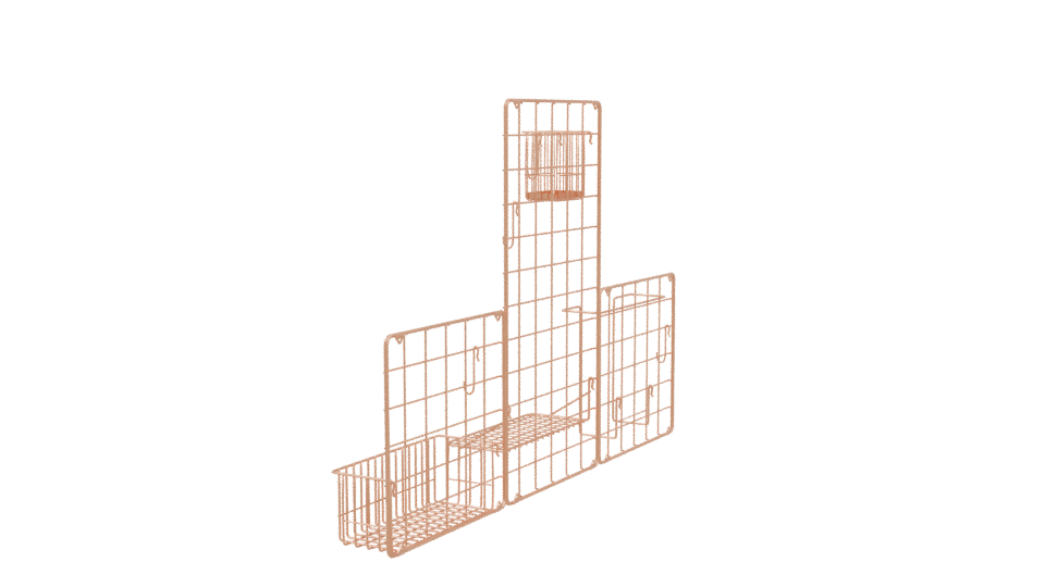 Stylish Wire Storage Basket Set 3D Model - Professional 3D Model Render 3