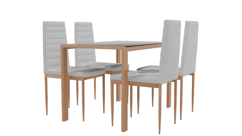 Modern Dining Table Set 3D - Professional 3D Model Render 9