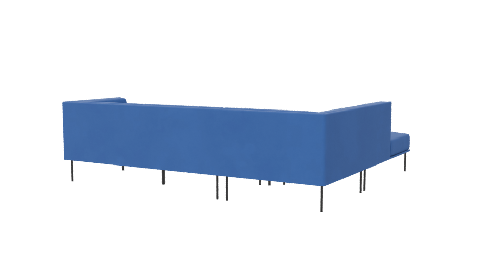 Modern Blue Sectional Sofa Model - Professional 3D Model Render 6