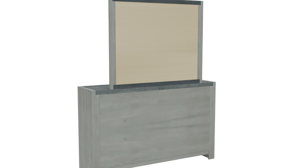 Contemporary Dresser with Mirror - Professional 3D Model Render 4