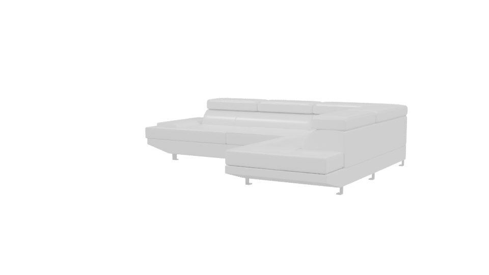 Contemporary L-Shaped Sofa 3D Model - Professional 3D Model Render 3