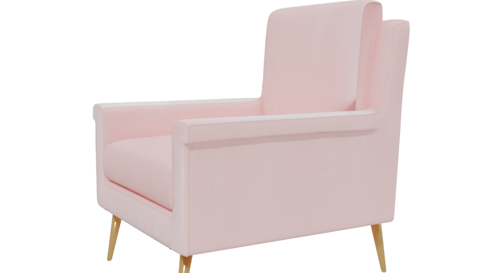 Stylish Pink Accent Chair 3D - Professional 3D Model Render 13