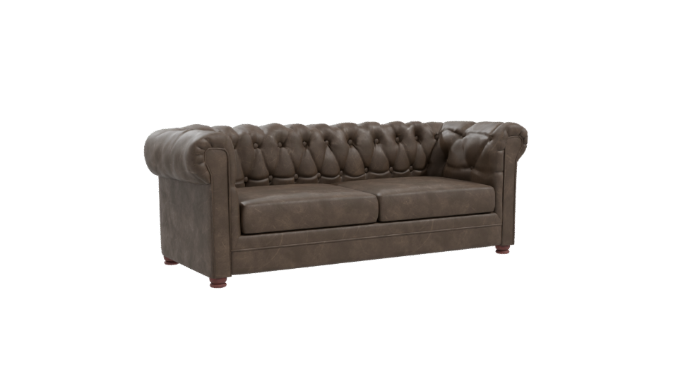 Elegant Vintage Leather Sofa 3D Model - Professional 3D Model Render 10