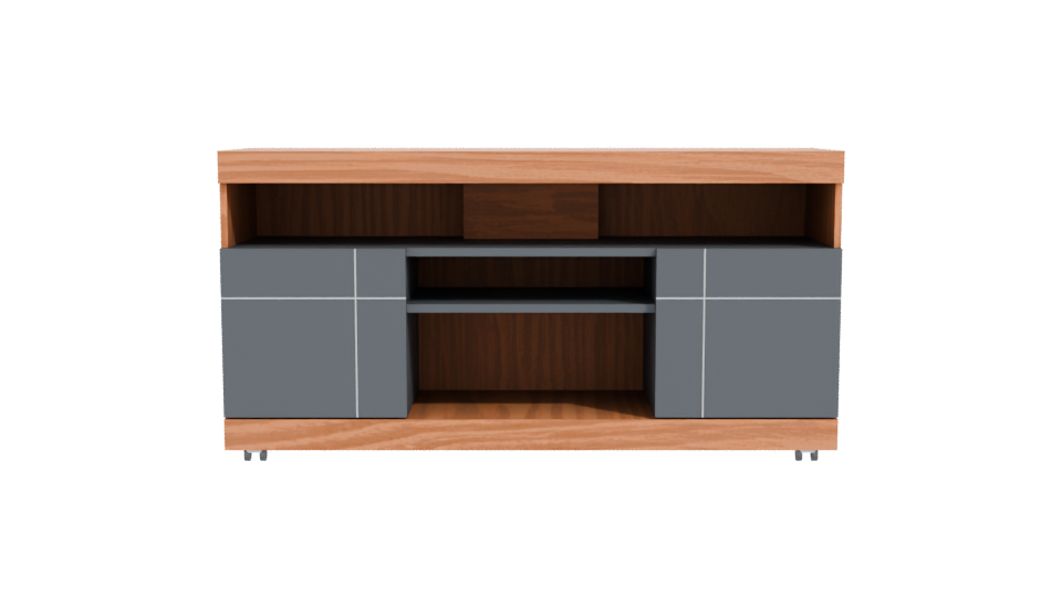 Stylish Wooden Media Console 3D - Professional 3D Model Render 11