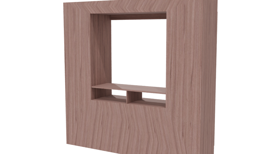 Stylish Modern Wooden Entertainment Center 3D Model - Professional 3D Model Render 6