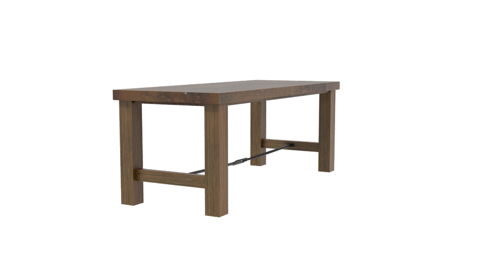 Stylish Wooden Dining Table 3D - Professional 3D Model Render 3