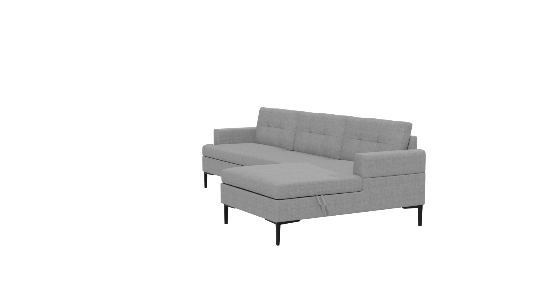 Stylish Gray Sectional Sofa 3D - Professional 3D Model Render 25