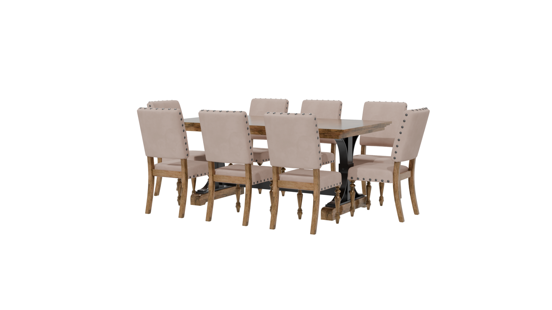 Elegant Dining Table Set 3D - Professional 3D Model Render 6