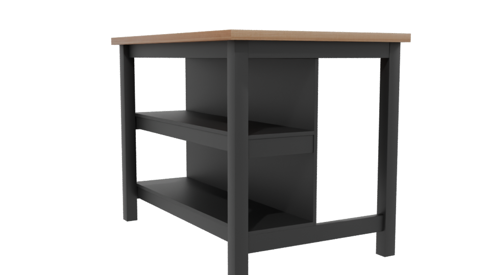 Industrial Metal and Wood Storage Table 3D Model - Professional 3D Model Render 13