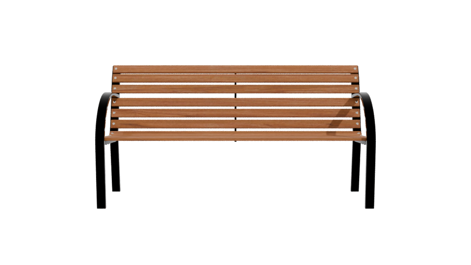 Stylish Outdoor Wooden Bench 3D Model - Professional 3D Model Render 11
