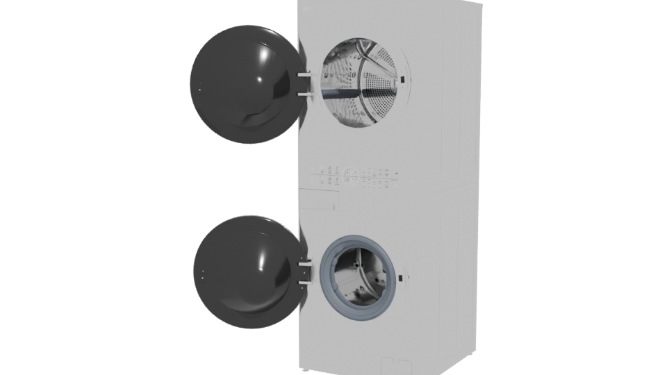 WK14WS6R Washer Dryer 3D Model - Professional 3D Model Render 12