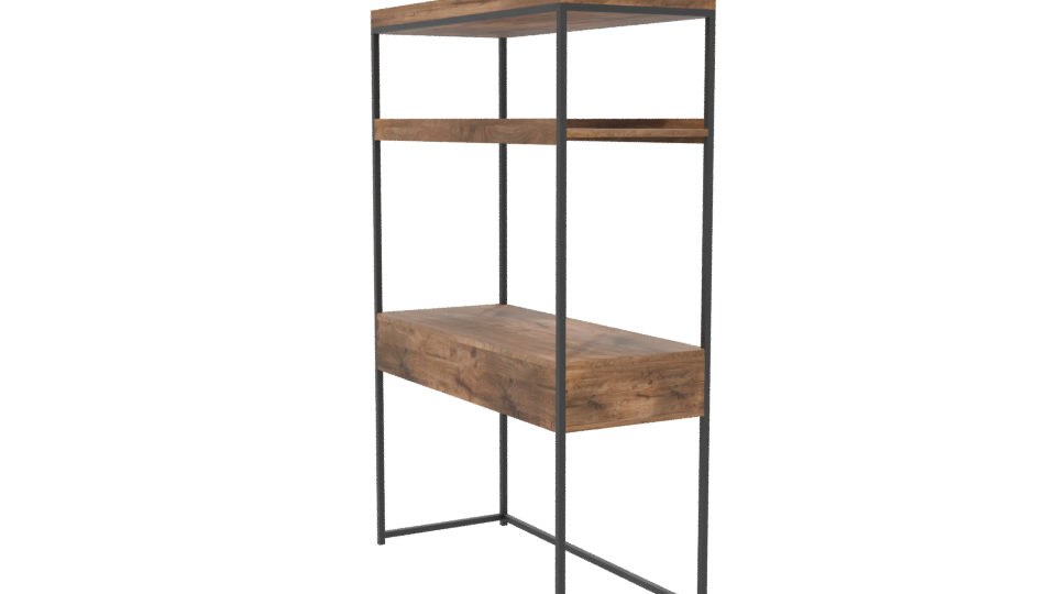 Rustic Wooden Shelf Unit 3D - Professional 3D Model Render 13