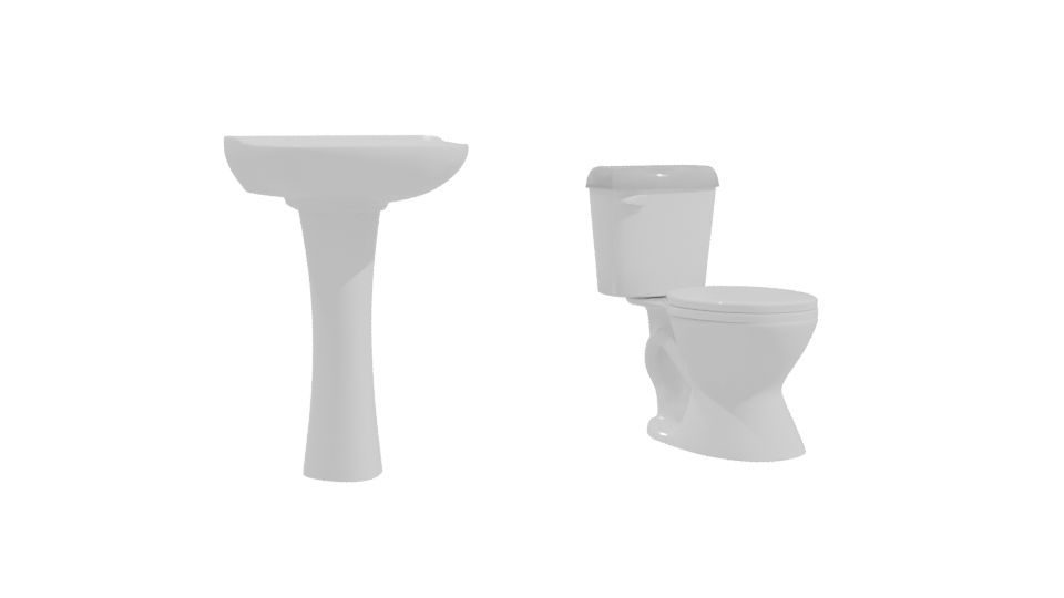Elegant Bathroom Sink and Toilet - Professional 3D Model Render 10