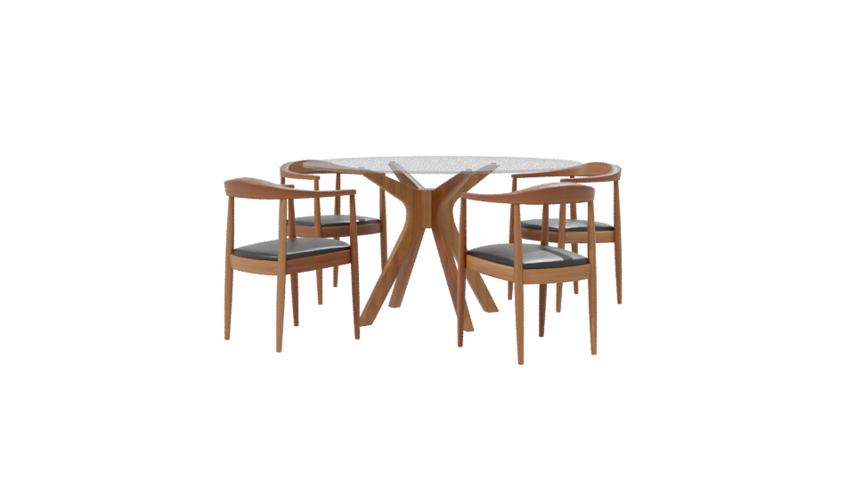 Stylish Modern Dining Table and Chair Set 3D Model - Professional 3D Model Render 7