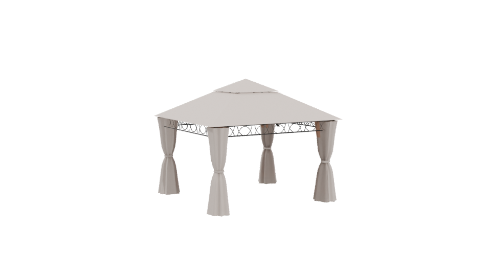 Elegant Outdoor Canopy Gazebo 3D Model - Professional 3D Model Render 4