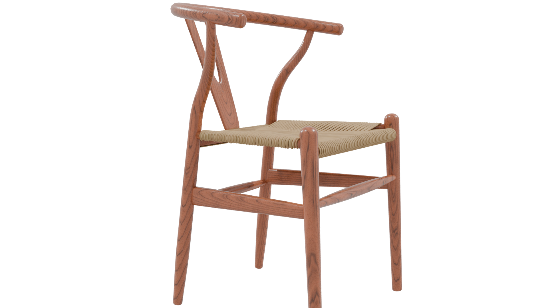 Classic Wooden Wishbone Chair 3D - Professional 3D Model Render 9