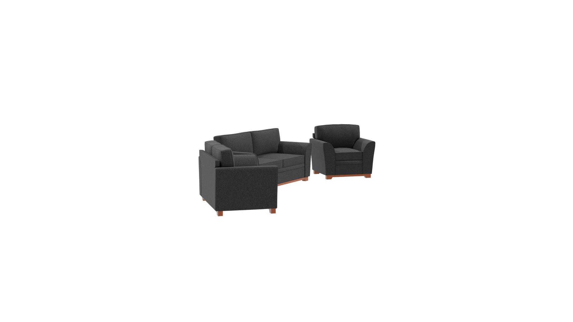 Stylish Black Sofa Set 3D - Professional 3D Model Render 9