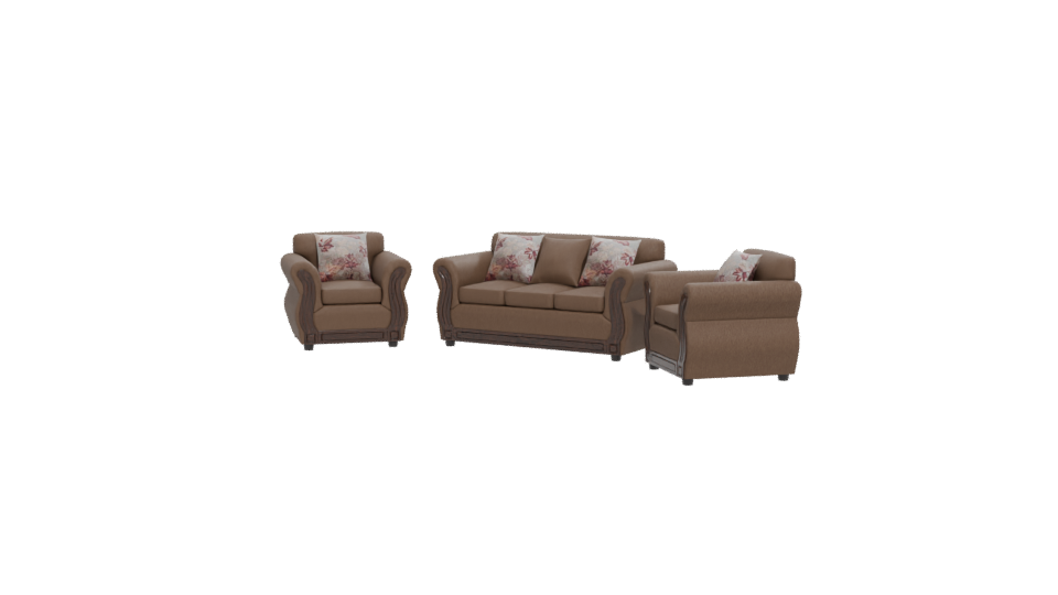Elegant Vintage Sofa Set 3D - Professional 3D Model Render 12