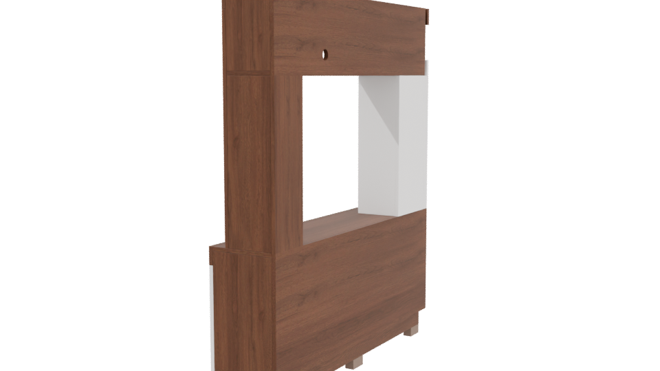 Stylish Wooden TV Stand Model - Professional 3D Model Render 3