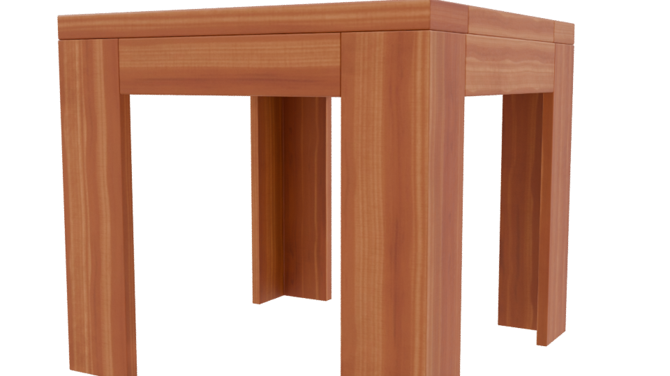 Stylish Wooden Dining Table Model - Professional 3D Model Render 9