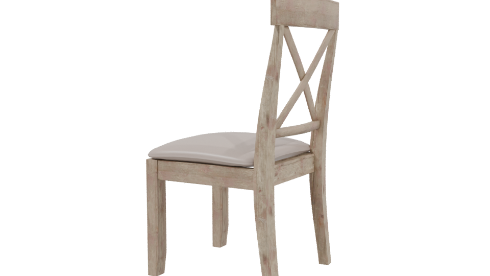Rustic Wooden Dining Chair Model - Professional 3D Model Render 3