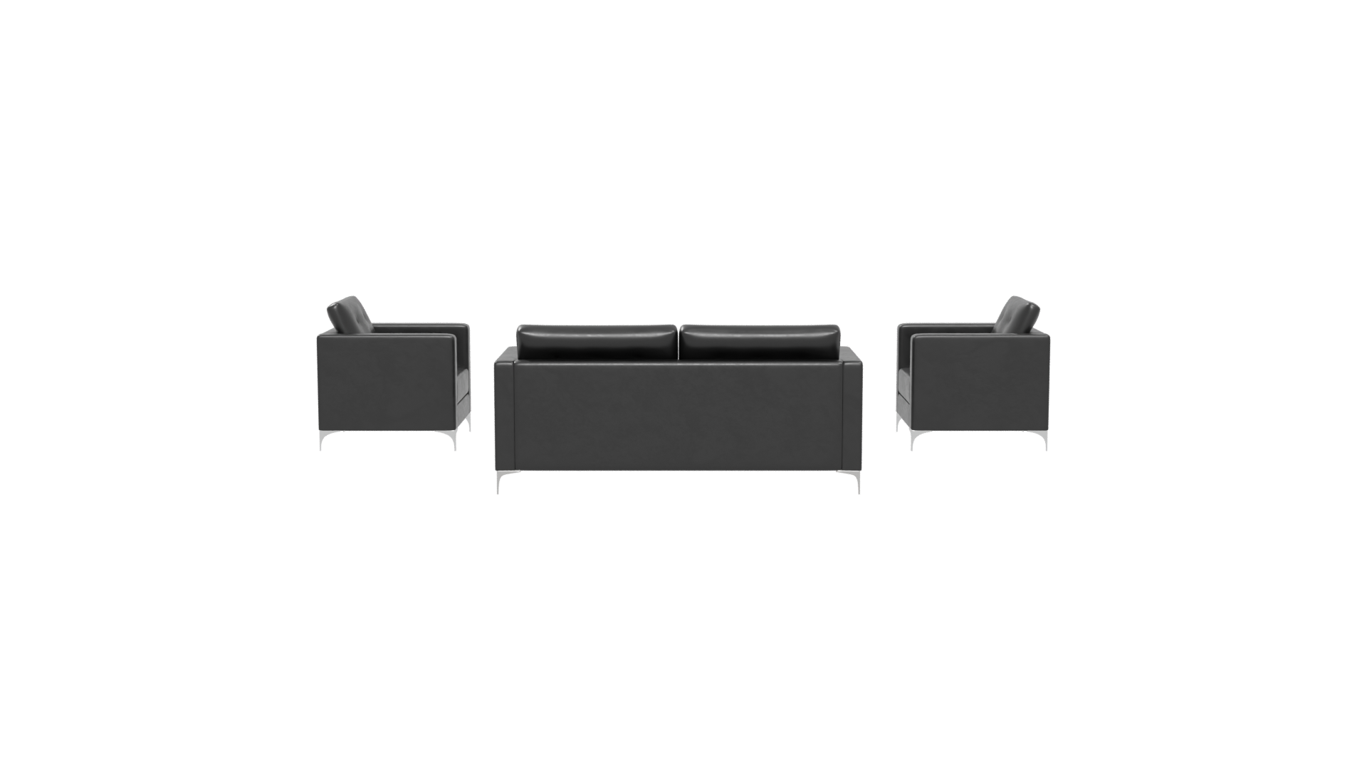 Elegant Black Sofa Set 3D Model - Professional 3D Model Render 5
