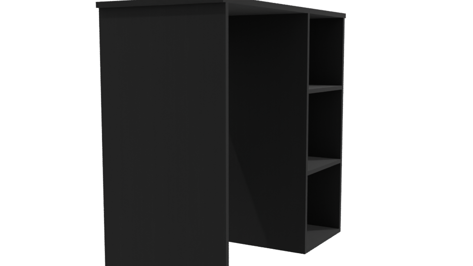Contemporary Black Storage Desk 3D - Professional 3D Model Render 9