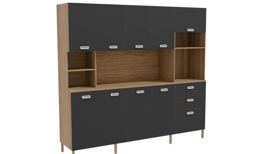 Stylish Modern Kitchen Cabinet 3D Model - Professional 3D Model Render 10