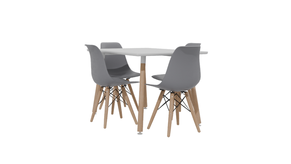Stylish Minimalist Dining Table Set 3D Model - Professional 3D Model Render 13
