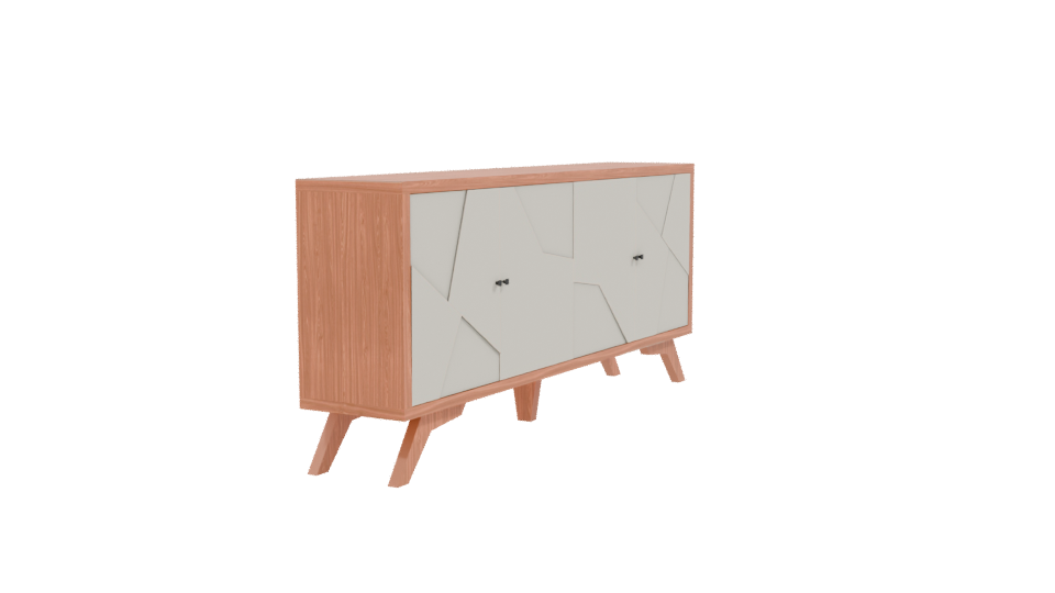 Contemporary Wooden Console Cabinet 3D - Professional 3D Model Render 9