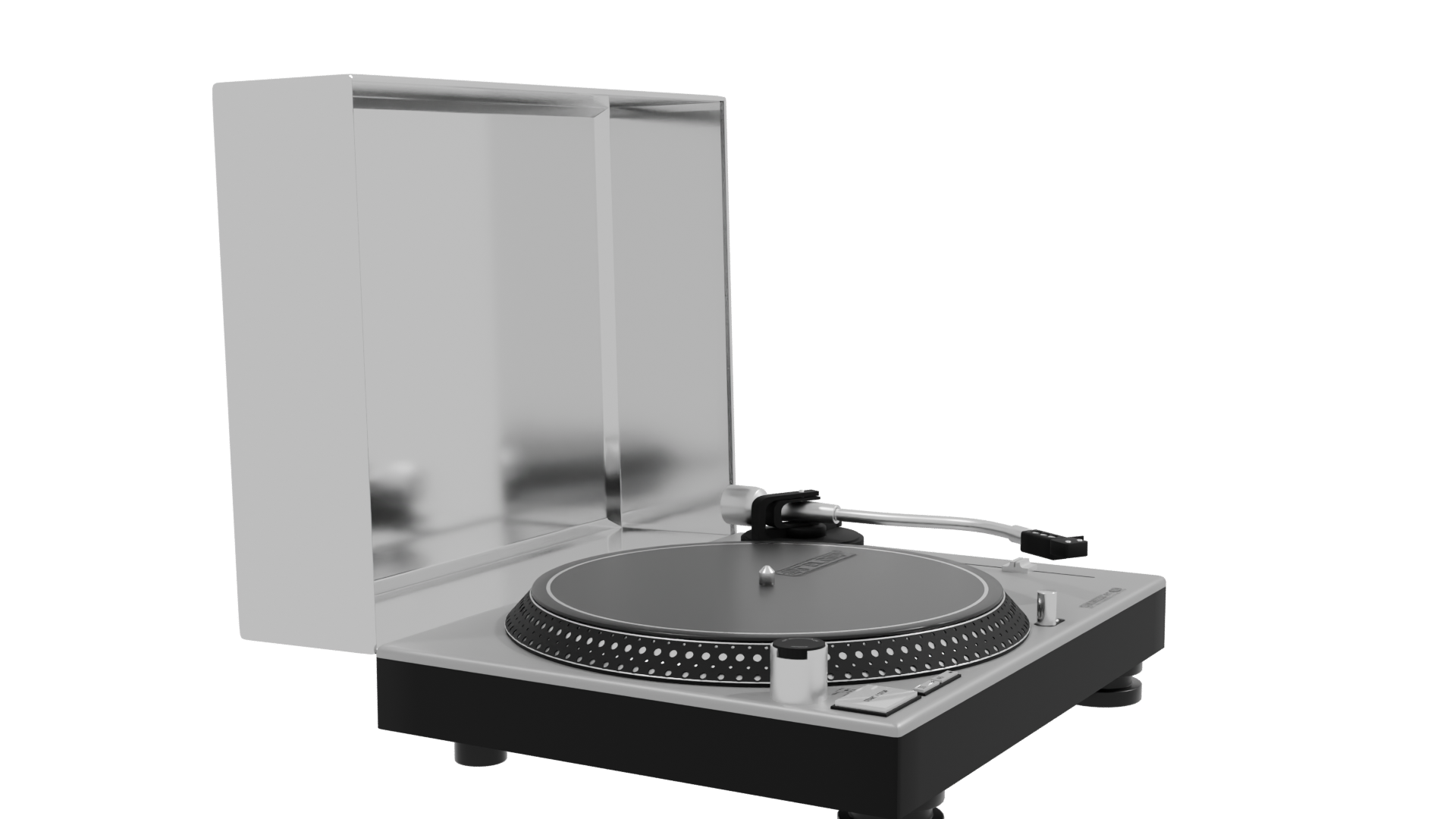 Realistic Vintage Turntable 3D Model - Professional 3D Model Render 9