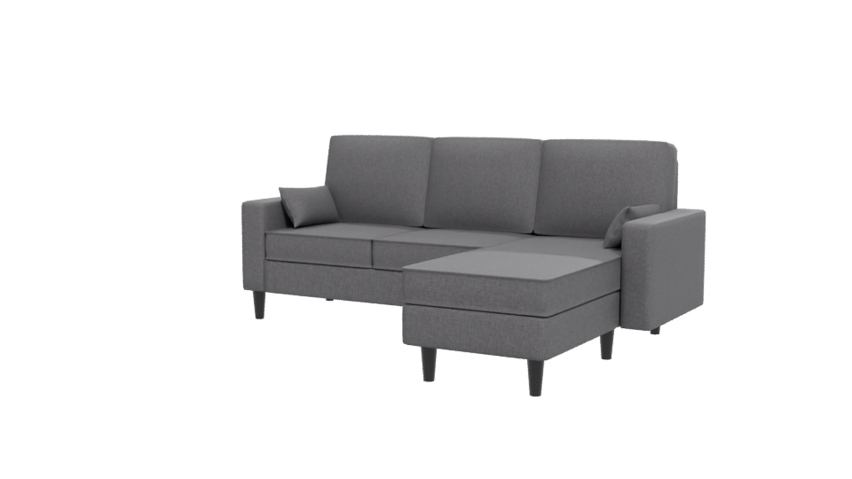 Contemporary Fabric Sectional Sofa 3D Model - Professional 3D Model Render 12