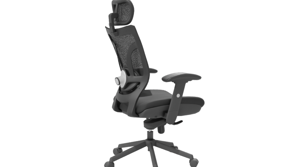 Ergonomic Black Office Chair Model - Professional 3D Model Render 7