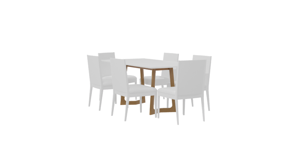 Stylish Modern Dining Table with Chairs 3D Model - Professional 3D Model Render 7