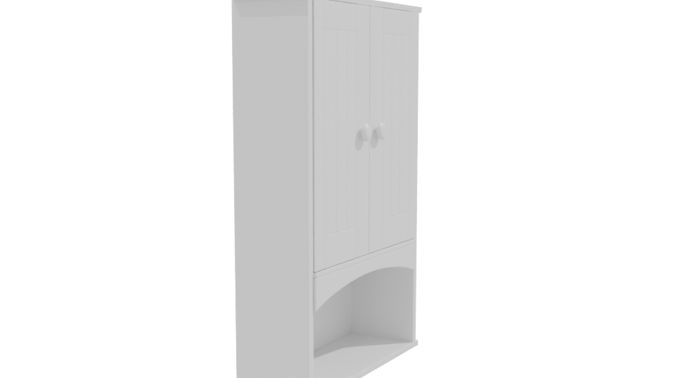 Sleek White Storage Cabinet 3D - Professional 3D Model Render 9