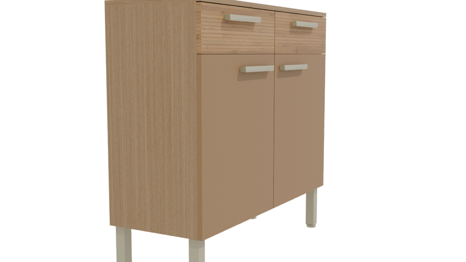 Stylish Wooden Storage Cabinet 3D - Professional 3D Model Render 9
