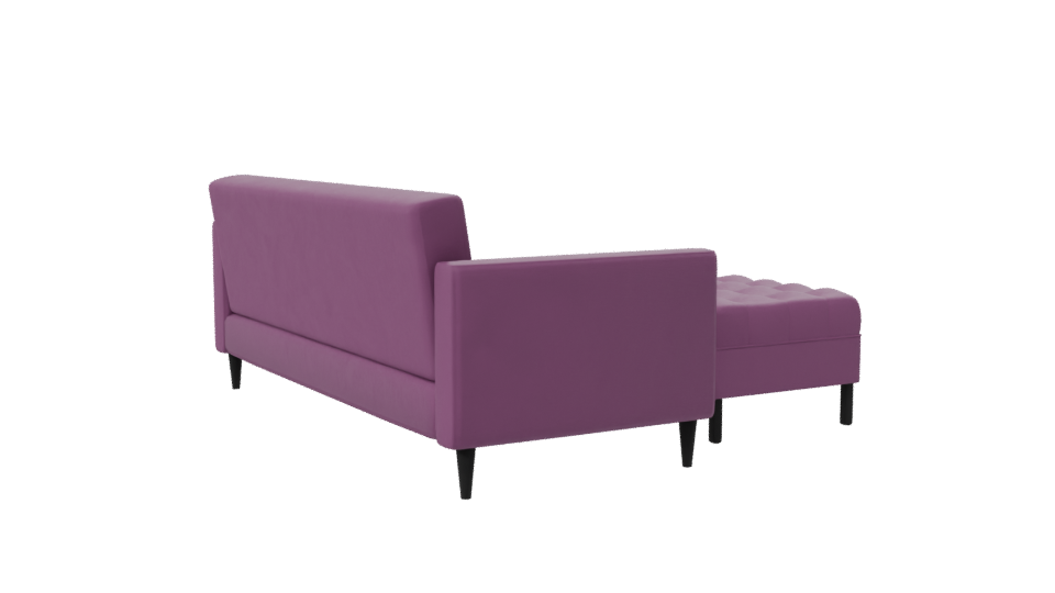 Retro Sofa with Poufs 3D Model - Professional 3D Model Render 7