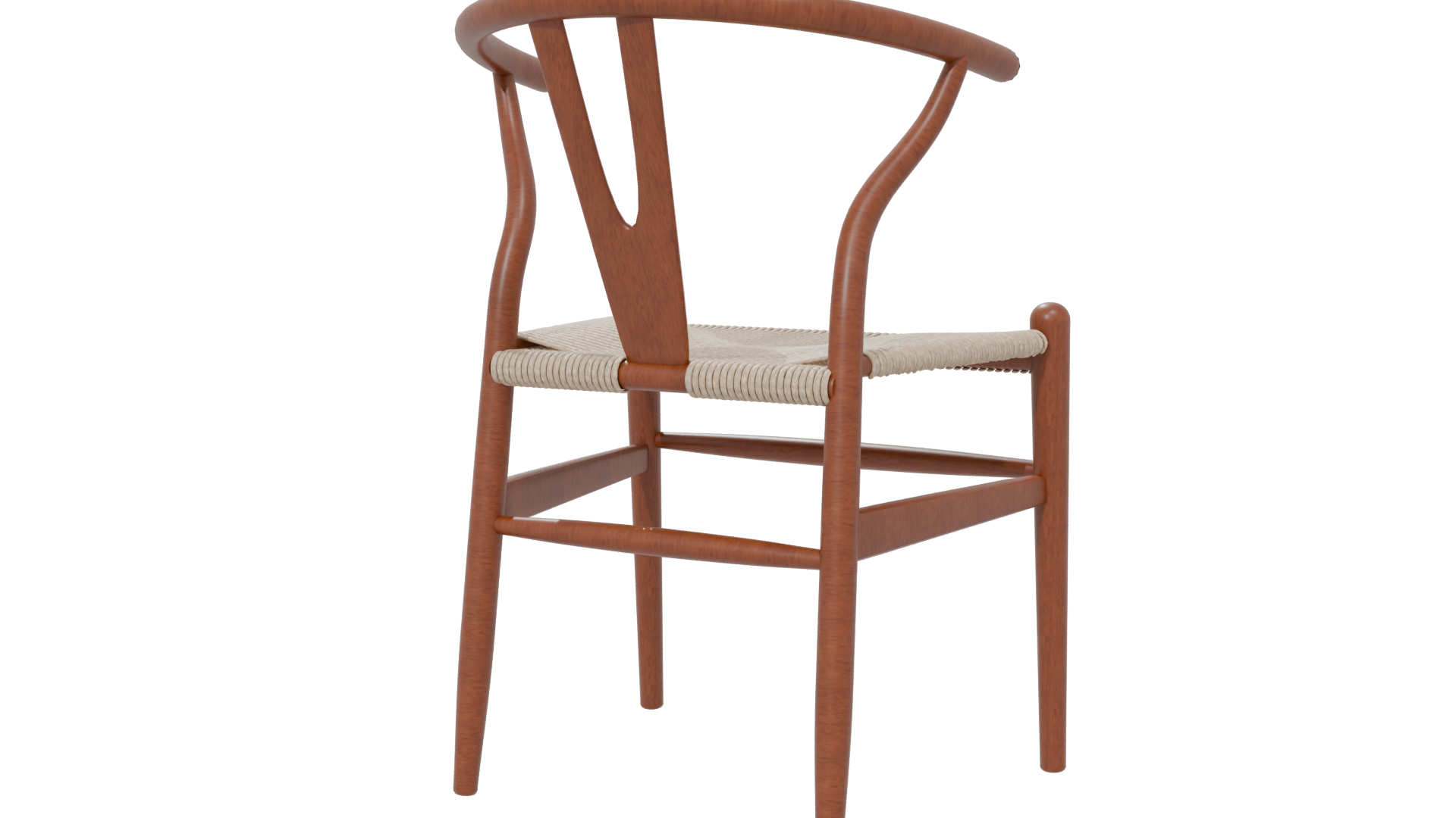 Stylish Wooden Dining Chair Model - Professional 3D Model Render 6