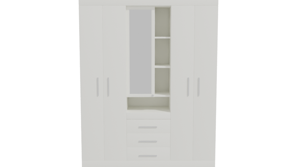White Closet with Mirror 3D - Professional 3D Model Render 11
