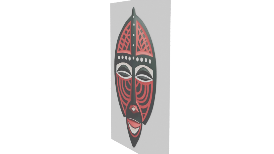 Vibrant African Decorative Mask 3D Model - Professional 3D Model Render 13