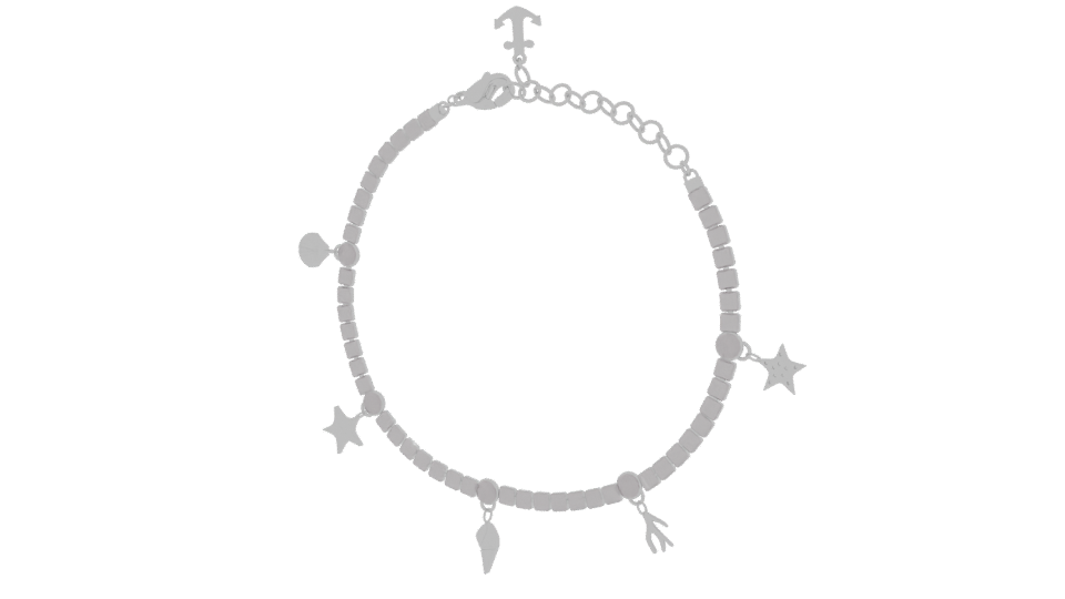 Silver Charm Bracelet 3D Model - Professional 3D Model Render 12