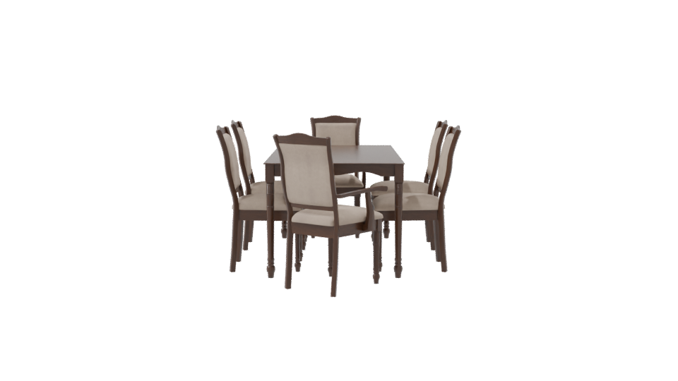 Lorca Dining Table Set 3D - Professional 3D Model Render 8