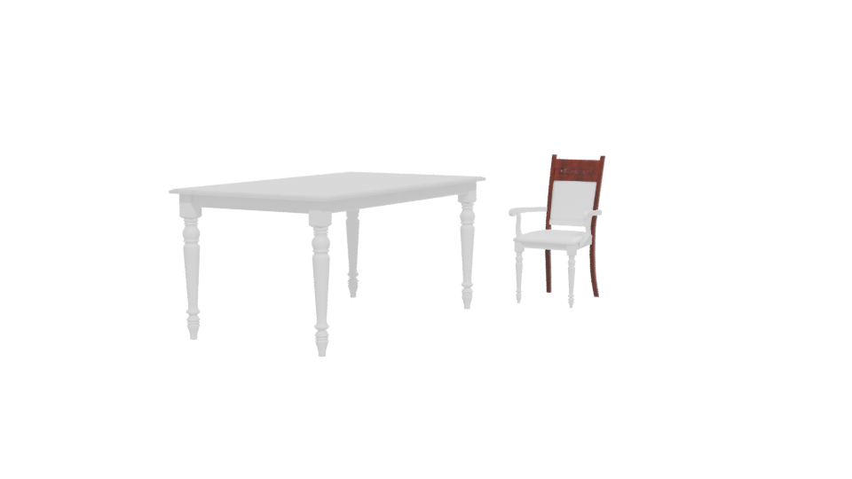 Elegant White Dining Table and Chair 3D Model - Professional 3D Model Render 12