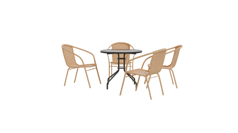 Contemporary Outdoor Dining Set 3D - Professional 3D Model Render 11