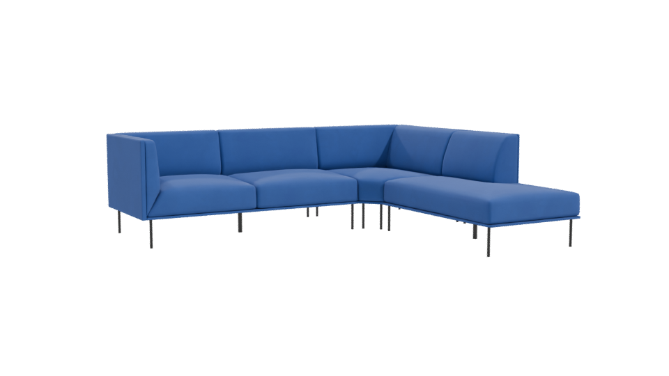 Stylish Blue Sectional Sofa 3D Model - Professional 3D Model Render 10