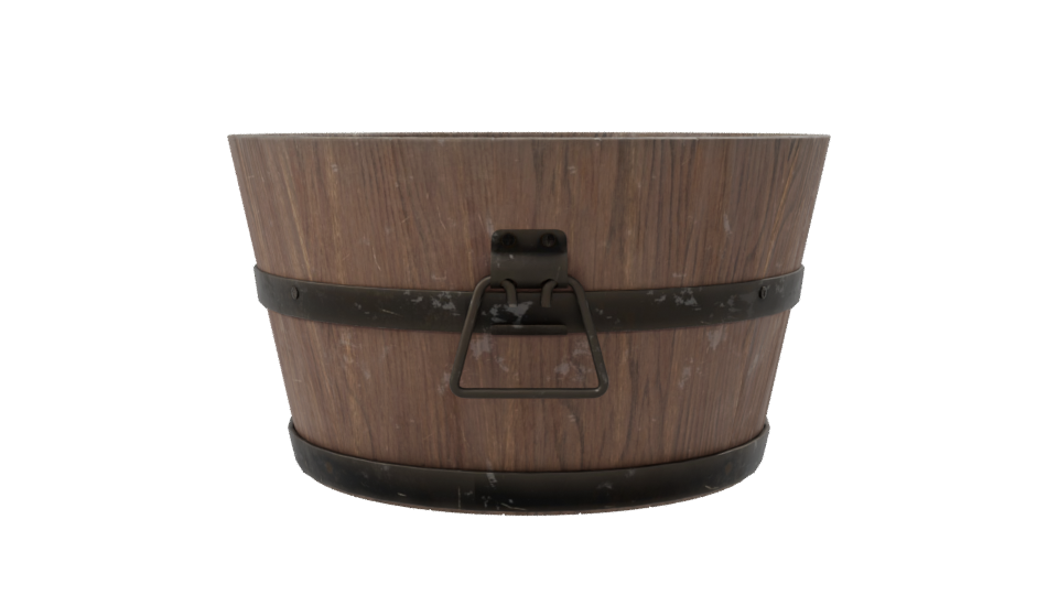 Rustic Wooden Barrel Model - Professional 3D Model Render 8