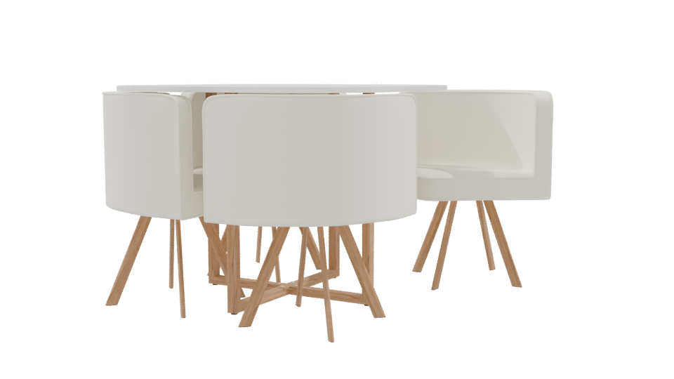 Modern Dining Table and Chairs Set - Professional 3D Model Render 9