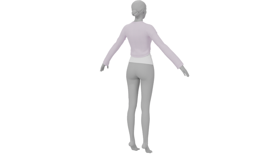 Short Sweater with Long Sleeves 3D - Professional 3D Model Render 6