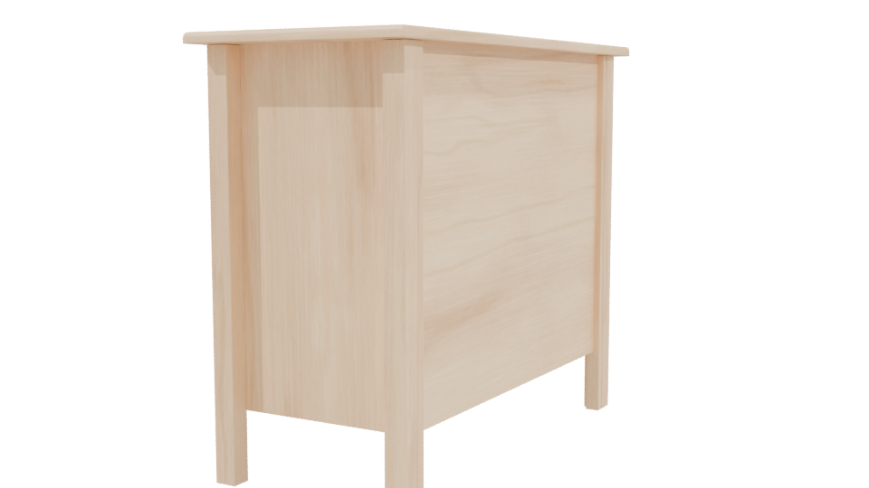 Minimalist Wooden Drawer Chest 3D - Professional 3D Model Render 3
