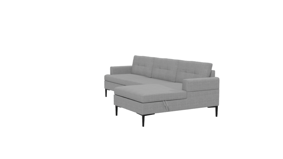 Stylish Gray Sectional Sofa 3D - Professional 3D Model Render 13